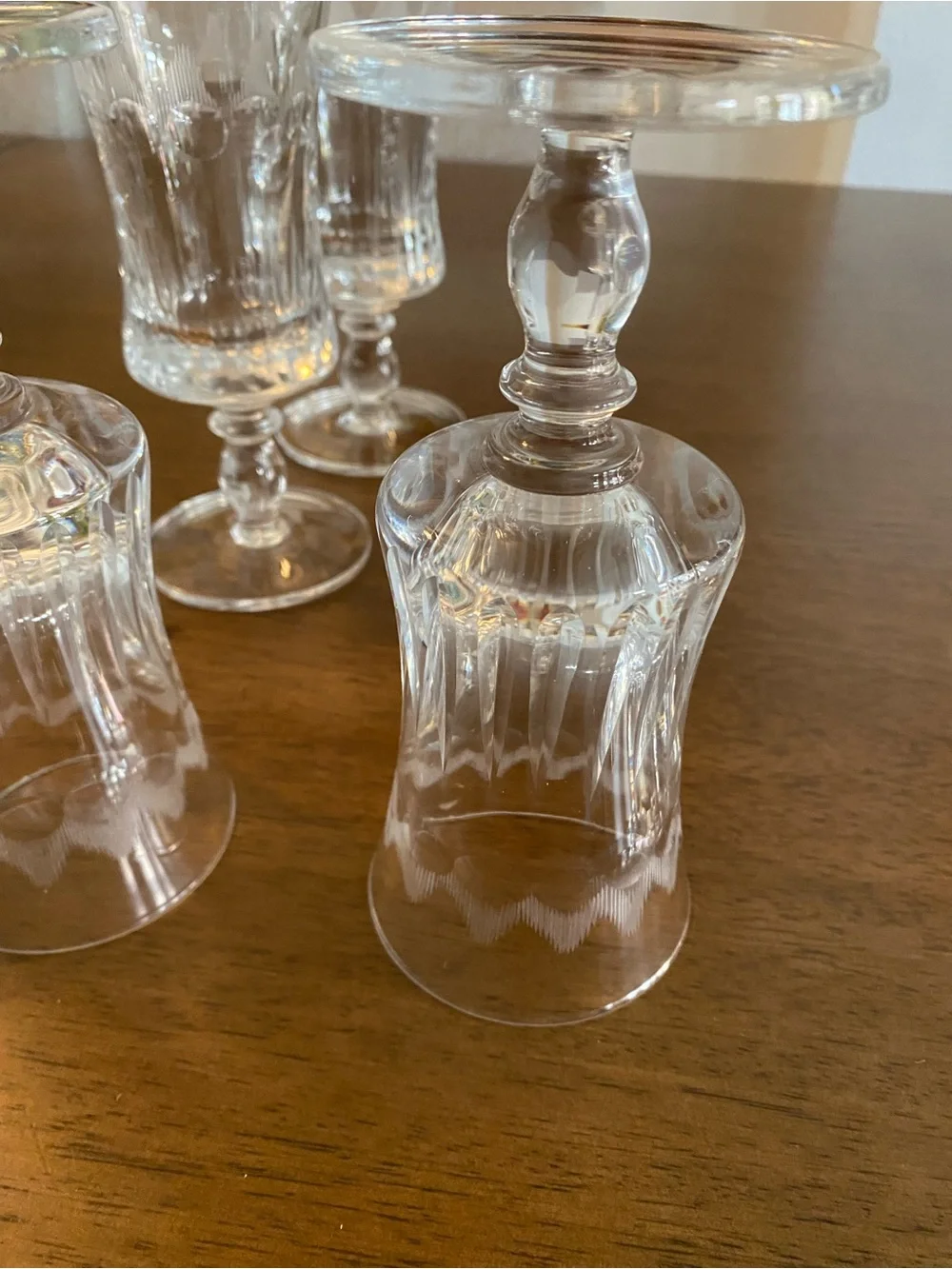 Vintage Cut Goblet Glasses - Clear Stemware from Italy